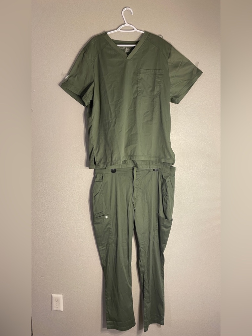 Mens Xl Navy Green Scrubs Set Matrix Mens by Maevn Top & Pants